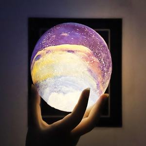 Lampada LED stampata 3D con ricarica USB luce notturna del cielo stellato per bambini stile moderno Ramadan camera <span class=keywords><strong>da</strong></span> letto decorazione - Product Image 6