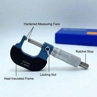 Micromètre externe industriel de haute précision 0,01 mm, outil de mesure avec pointes en carbure pour le travail des métaux et l'ingénierie mécanique