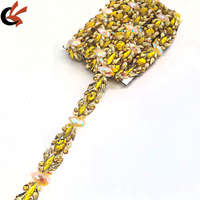 Bande de strass en résine jaune en forme de goutte d'eau pour la décoration de costumes de carnaval des Caraïbes et de carnaval de Trinité