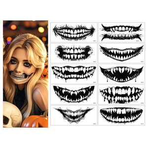 Adesivi per <span class=keywords><strong>Tatuaggi</strong></span> Temporanei Shinein, Effetto Olografico, Simboli Cyberpunk, Iridescenti, <span class=keywords><strong>Arcobaleno</strong></span>, per Cosplay e Makeup - Product Image 5