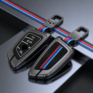 Étui de protection pour <span class=keywords><strong>clé</strong></span> de voiture de luxe en alliage de zinc et silicone avec <span class=keywords><strong>porte</strong></span>-clés, étanche et anti-chute pour <span class=keywords><strong>clé</strong></span> intelligente <span class=keywords><strong>BMW</strong></span> - Product Image 1