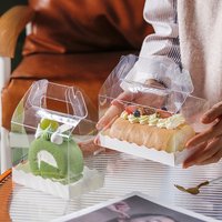 Boîte en plastique pliable transparente écologique en PET pour l'emballage de gâteaux, les cadeaux de mariage et les gâteaux aux fraises - Boîte cadeau en gros
