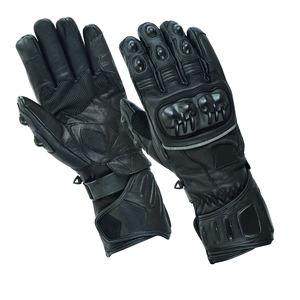 Guantes de Motocicleta de Cuero Genuino con Logotipo Personalizado, Guantes de Carreras de Cuero Completos, Resistentes al Viento y al Agua - Product Image 1