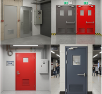 Porte coupe-feu à persiennes en acier fini moderne pour supermarché, hôpital, atelier, centre commercial et hôtel