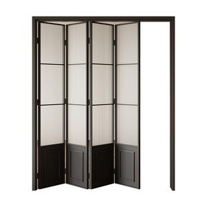 <span class=keywords><strong>Puerta</strong></span> de acordeón de balcón negro de aluminio rotura térmica doble vidrio templado Exterior Bi plegable puertas de Patio plegables deslizantes - Product Image 2