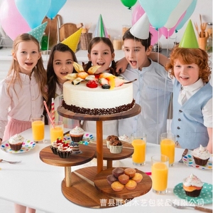 Bandeja escalonada de madera maciza, Soporte redondo de 5 capas para Postres, torre de soporte para cupcakes para postres - Product Image 4