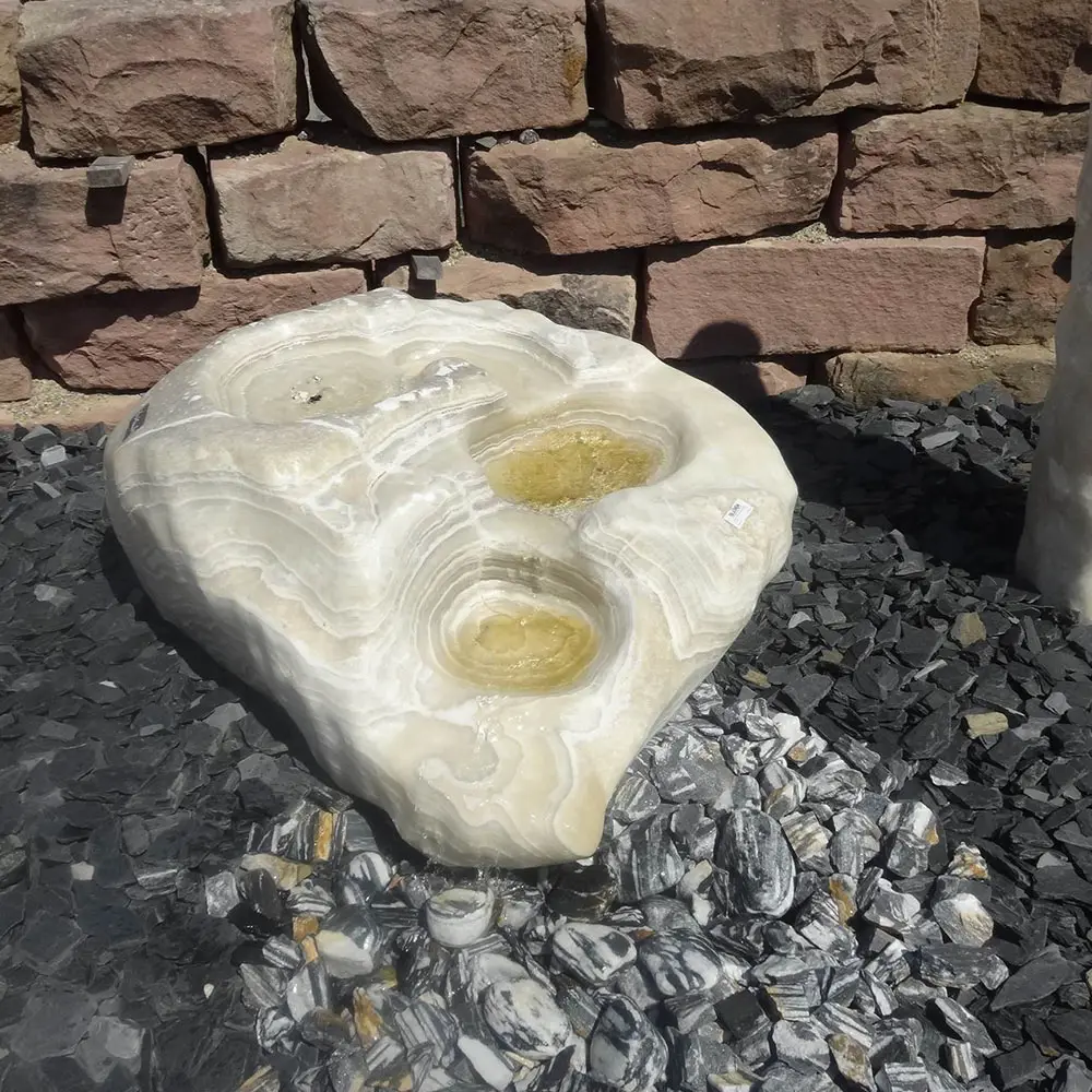 Fontaine d'eau en pierre naturelle sculptée, paysage de jardin, 1 pièce, fontaine d'eau en granit pour l'extérieur