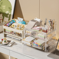 Support de rangement transparent anti-poussière pour bureau Organisateur de tiroir de livres en aluminium à injection plastique pour bureau, papeterie, bureau, dortoir
