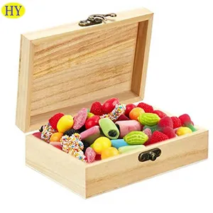 Boîte en bois personnalisée Boîtes de rangement pour emballage cadeau Petite boîte de rangement de jouets en bois à couvercle articulé en vrac