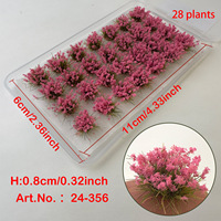 Matériel de décoration DIY pour mini-landscape, base de table de sable, 28 pièces de touffes de fleurs rondes de 8 mm, échelles HO et N