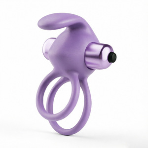 Anneaux vibrants en silicone pour la stimulation clitoridienne, double anneau pour la langue, plaisir adulte, contrôle électrique - Product Image 5