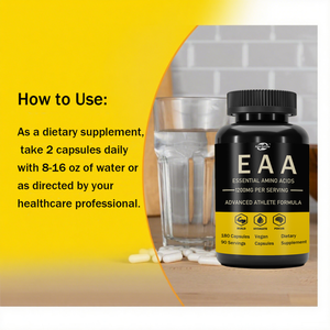 Cápsulas EAA de <span class=keywords><strong>amino</strong></span>ácidos esenciales puros 100% de gran oferta premium de etiquetas privadas OEM para recuperación muscular y energía - Product Image 5