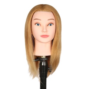 Tête <span class=keywords><strong>d</strong></span>'entraînement en cheveux naturels, modèle perruque 35 cm, durable, pour coupe de cheveux masculin, teinture et lissage spéciaux - Product Image 5