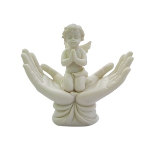 Figurine en résine du yoga raven, prière d'ange, Cherub, mains ouvertes, commémorative, pour bébé