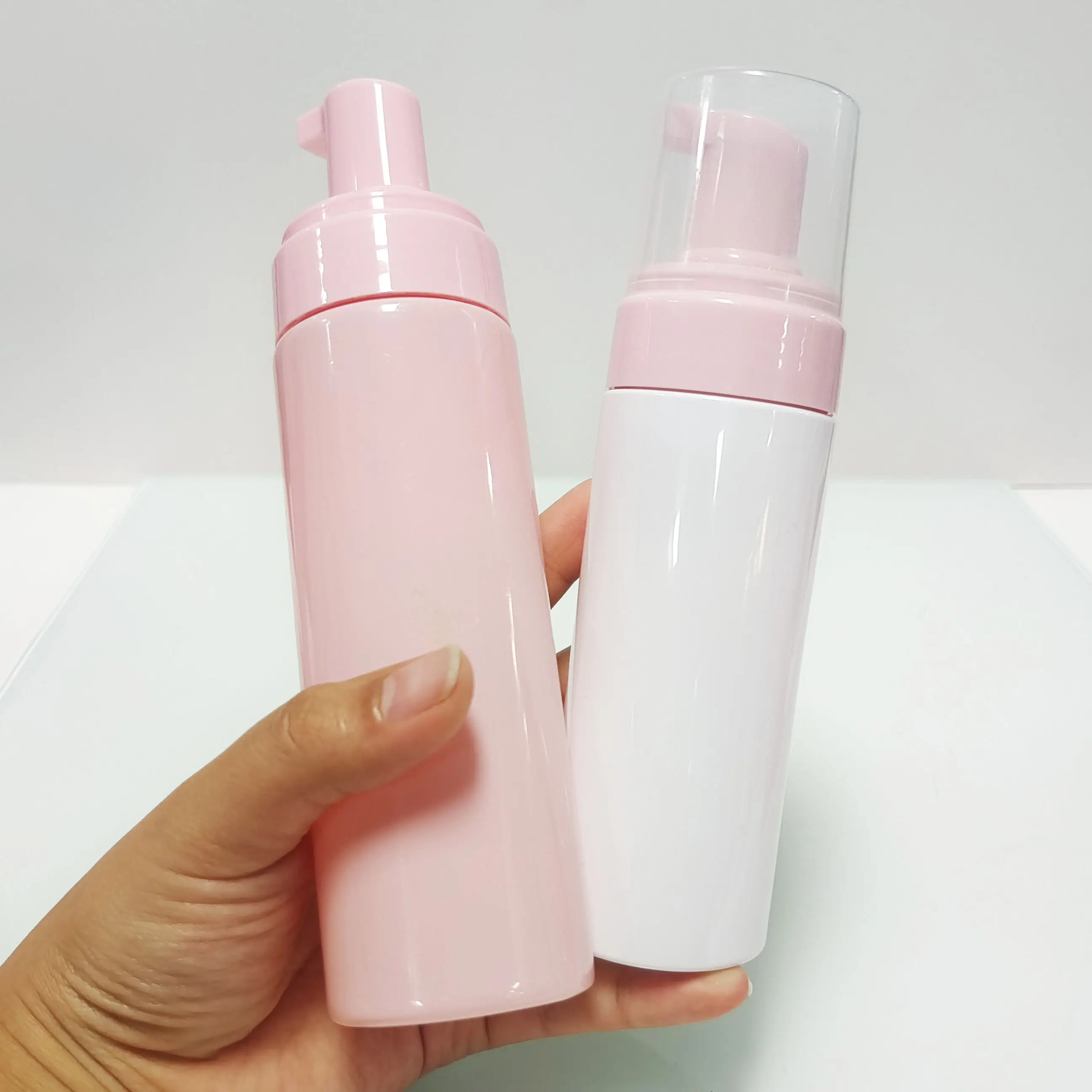 40Ml 50 Ml 4 Oz 150Ml Mini temizleyici köpük şişe banyo yıkama kirpik köpük pembe buzlu köpük pompası kirpik şampuan şişesi