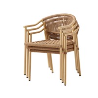 Chaise de jardin moderne pour l'extérieur, chaise en aluminium imperméable en rotin tressé vert pour l'extérieur, patio
