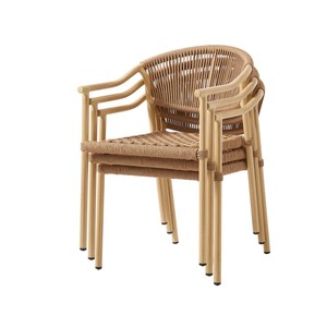 Silla de Jardín Moderna para Exteriores, Silla de Mimbre de Ratán Impermeable de Aluminio Verde para Patio Exterior - Product Image 6