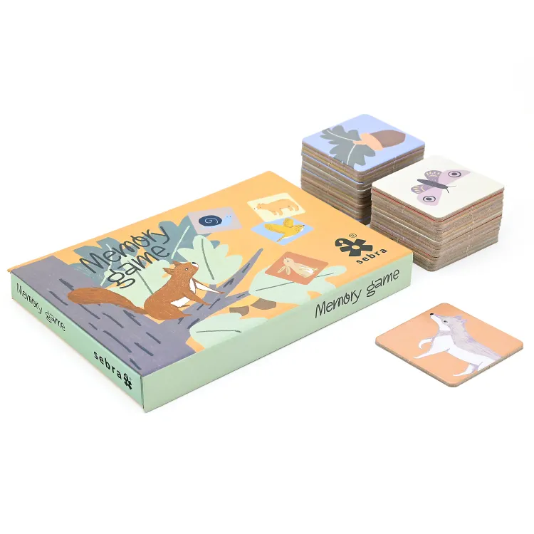 Impresión de papel de alta calidad personalizada, tarjeta de memoria educativa a juego para niños