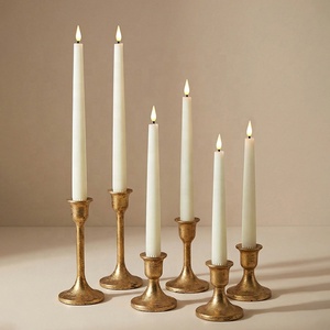 Vela LED Cónica Premium de Parafina Color Marfil con Llama Parpadeante para el Día de San Valentín - Product Image 1