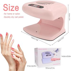 เครื่องอบเล็บอัตโนมัติ 2-in-1 พร้อมเซ็นเซอร์อินฟราเรด 300W สีชมพู อบแห้งด้วยลมร้อนและลมเย็น พร้อมหลอด UV - Product Image 5