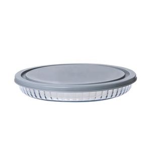 1,5 l/2l hohe Borosilikatglas-Torten platte Glas-Torten schale mit Deckel ofen festes Glas-Back geschirr - Product Image 1