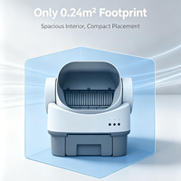 Litière automatique intelligente pour chat avec cabine ouverte compacte, contrôle intelligent, désodorisant par cartouche parfumée et 9 capteurs de sécurité