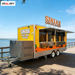 รถขายอาหารเคลื่อนที่ รถขายฮอทดอก เบอร์เกอร์ กาแฟ รถพ่วงขายอาหารแบบกำหนดเอง ซุ้มขายอาหารจานด่วน รถพ่วงไฟเบอร์กลาสสำหรับจัดงานต่างๆ - Product Image 3
