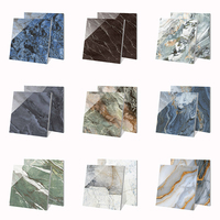 Carreaux de porcelaine en marbre poli de luxe, couleur verte, design brillant, finition haute brillance, 800x800 mm