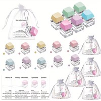 Porte-clés transparent personnalisé avec logo imprimé, clavier, interrupteurs anti-stress, porte-clés fidget clicker, ensemble de cadeaux