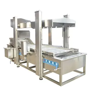 Hydraulic lift conveyor belt frying machine chicken nugget continuous belt fryer electric heating french fries fryer