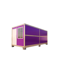 Casa Contenedor Plegable de 20 pies, Oficina Modular Prefabricada, Casa Portátil Plegable con Panel Sándwich para Aislamiento Térmico