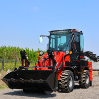 Backhoe Loader TBL45-16 1.5ton 4x4 Mini Backhoe Loader Merah