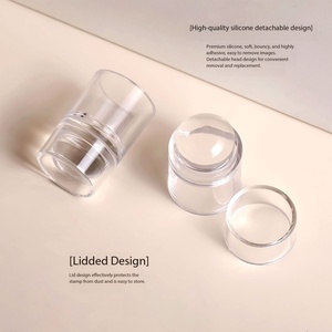 Poinçon à ongles en silicone français avec tête transparente, outil d'impression pour nail art - Product Image 1
