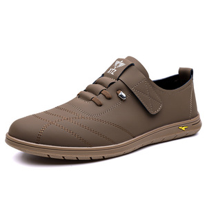 Mocasines Casuales de Cuero para Hombre Xtz, Suela Suave, Tacón Plano con Velcro, Zapatos de Ocio - Product Image 5