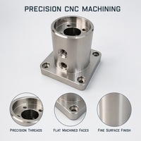 Bloc de montage à bride carrée en alliage d'aluminium usiné CNC avec trous filetés pour connexion de servomoteur et de boîte de vitesses