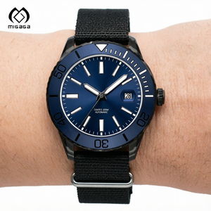 สายนาฬิกา Migaga Custom Natos ขนาด 22 มม. สำหรับผู้ชาย นาฬิกาดำน้ำอัตโนมัติ NH35 OEM Montre Homme ขนาด 38 มม. หน้าปัดแบบกำหนดเอง นาฬิกาดำน้ำแบบกลไก - Product Image 3
