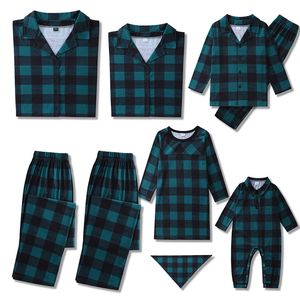 Conjuntos de Pijamas em Xadrez Personalizados para Família, Camisas de Manga Longa com Botão e Calças com Cintura Elástica, Roupas de Dormir para Meninas - Product Image 4