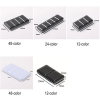 Palette de peinture aquarelle pliable personnalisée vide, grande boîte métallique avec 12/24/48 demi-pans
