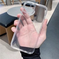 Coque de téléphone anti-jaunissement transparente en TPU, protection intégrale 360°, souple