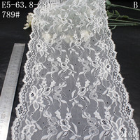 Pita renda elastis putih berkualitas baik, lebar 21cm, lembut & nyaman, motif bunga, untuk pakaian dalam wanita