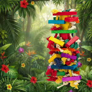 Eco-Friendly Natural Wood Chewing Bird <strong>Parrot</strong> Beak <strong>Toy</strong> Soft Plush Cotton Tearing <strong>Toy</strong> for African <strong>Grey</strong> <strong>Parrots</strong> Packaged in Carton - Product Image 4