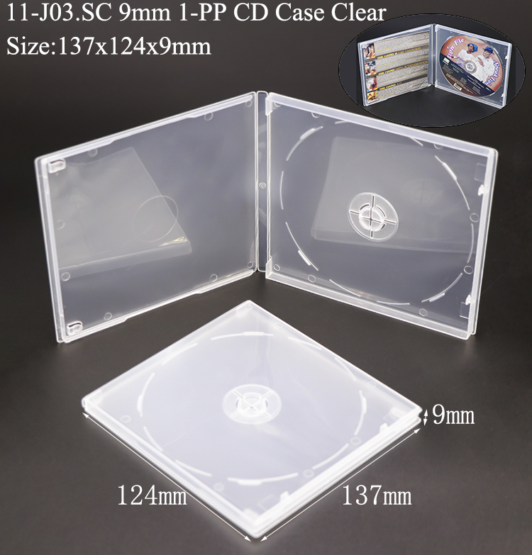 J03: Boîtier CD 9mm 1-PP Transparent