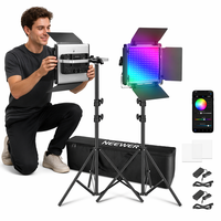 Pour panneau lumineux LED RGB 660 Pro II, lot de 2, 50W, DC12-15V, température de couleur réglable 3200-5600K, lampe vidéo pour caméra, studio photo