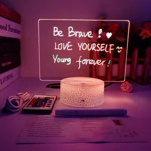 Custom Acrylic LED Message Board Writing Display DIY Erasable Memo Board Multi Color Rewritable Night Light With Pen Room Decor