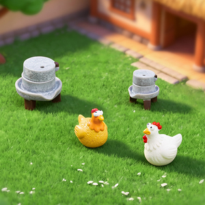 ไก่เรซิ่นตาโต ของตกแต่งสวน ของตกแต่งบ้าน ของตกแต่งไมโครแลนด์สเคป ของตกแต่งจิ๋ว - Product Image 2
