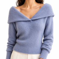 Pull personnalisé pour femme, style vintage décontracté, sans col, tricoté avec blocs de couleur, chaud