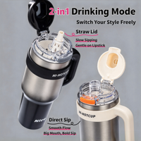 Tasse isotherme sous vide en acier inoxydable grande capacité avec revêtement céramique, maintien au froid 12-24h, portable, cadeau idéal pour la voiture