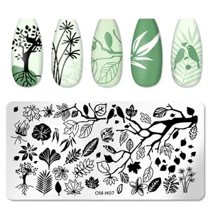 Bahar yeni stil Mix tasarım paslanmaz çelik DIY damgalama tabaklar Nail Art