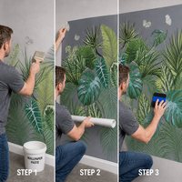 Papier peint mural personnalisé avec des feuilles de palmier vertes, papier peint botanique pour chambre à coucher moderne, hôtel, salon, décoration murale intérieure
