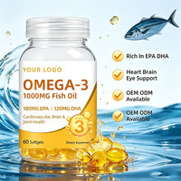 Gélules d'huile de poisson oméga-3 1000 mg avec EPA DHA pour adultes, santé cardiovasculaire, cérébrale et articulaire, OEM ODM, compléments d'huile de poisson oméga-3